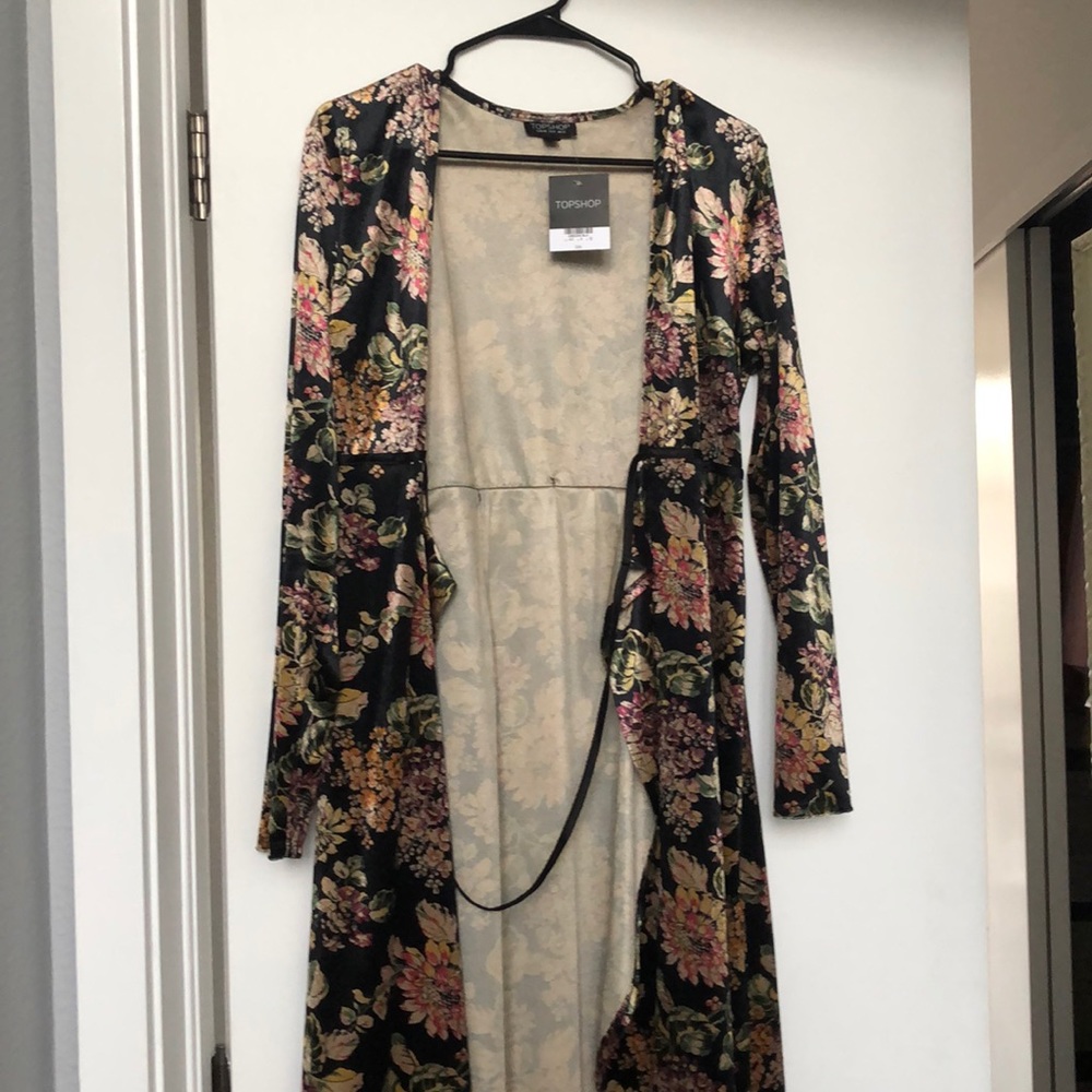 Beautiful black and gold velour dress NEVER WORN